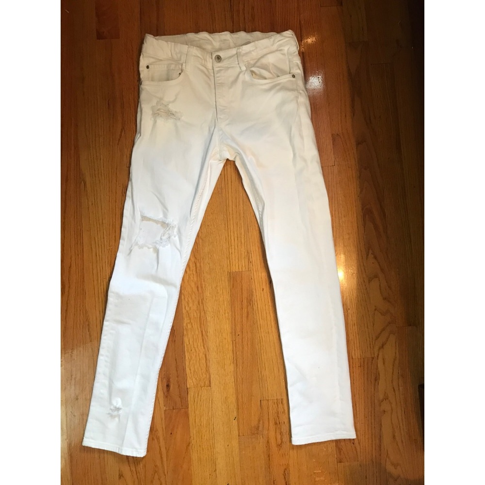 White Jeans with Rips